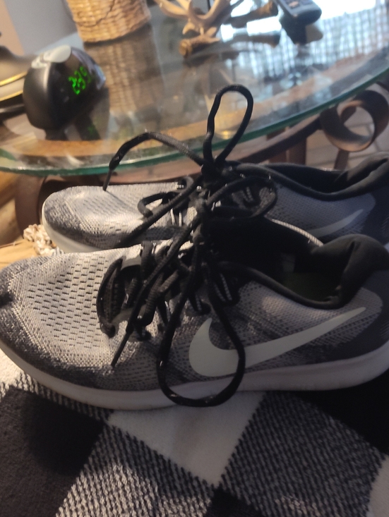 Nike Shoes - Nike  Gray  With White Nike Icon, Knit Women's  Running Sneakers